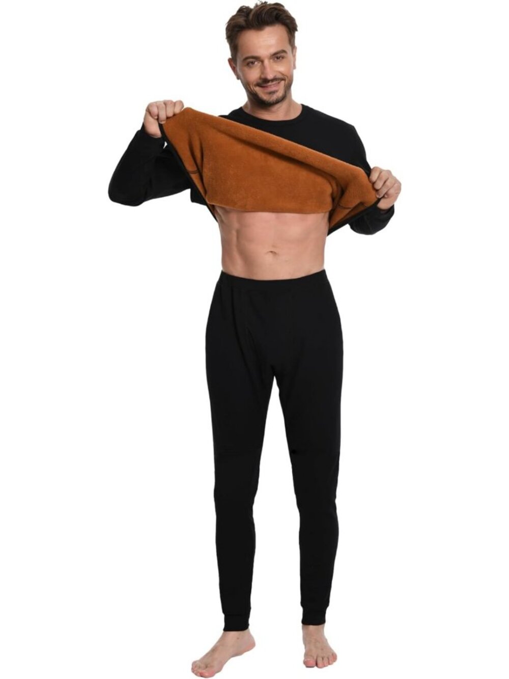 Men's Heavyweight Thermal Underwear Set, Fleece Lined Base Layer for Cold